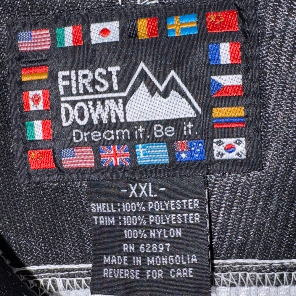 First Down Y2k Oversized Mesh Pullover Jacket Bla… - image 4